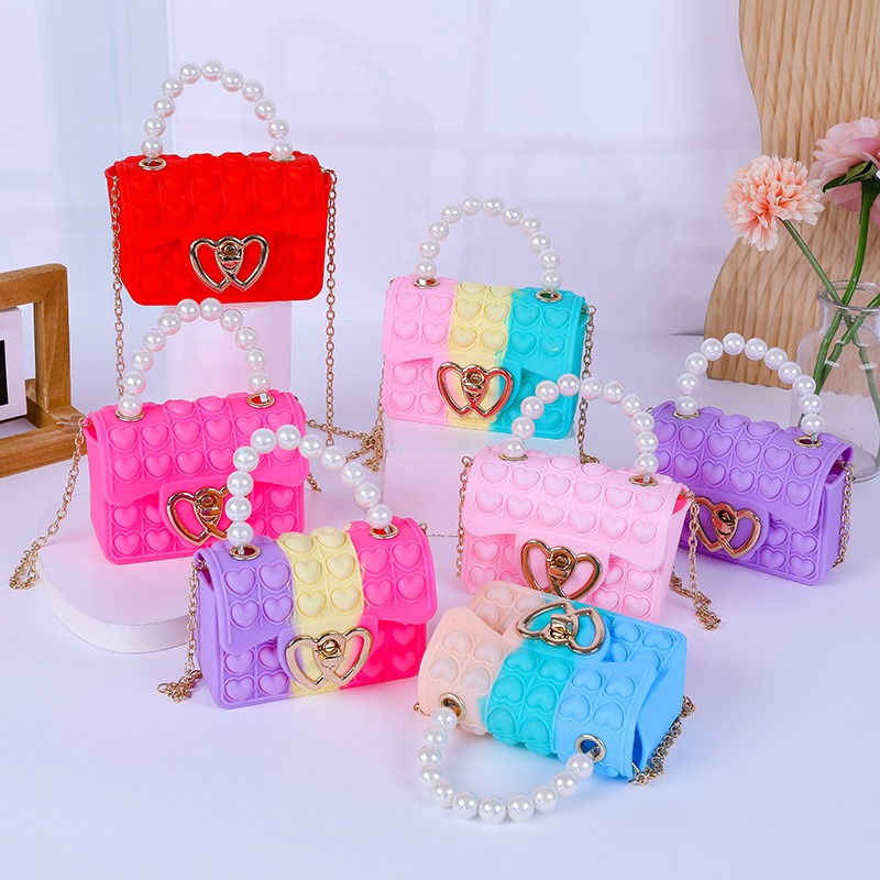 Women Bags Guess - Silicone Love Bubble Jelly Bag, Popper