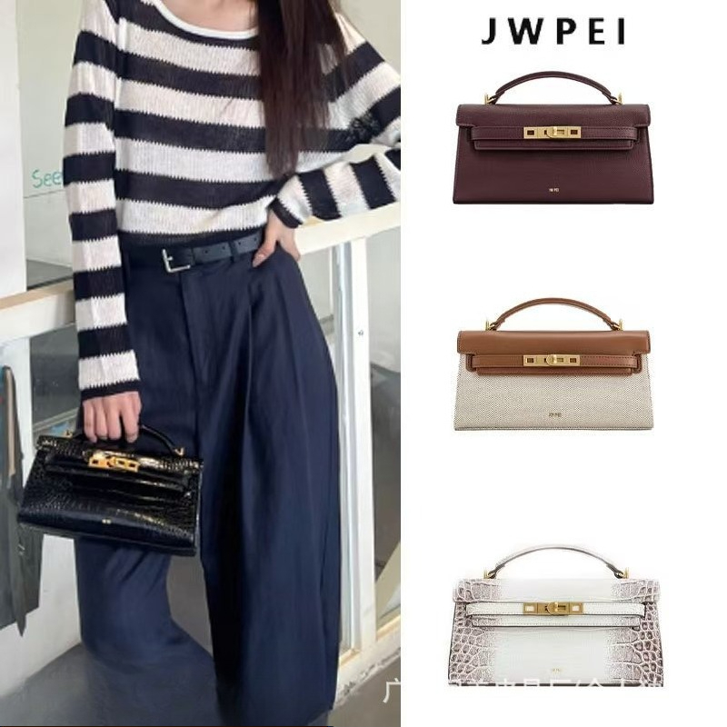 Top Handle Structured - JW PEI Noor Dames Croc-geprägd lederen