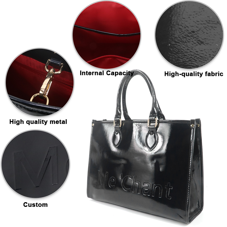 Dames zwarte glanzende laklere - Top Handle Structured recensie en prijs