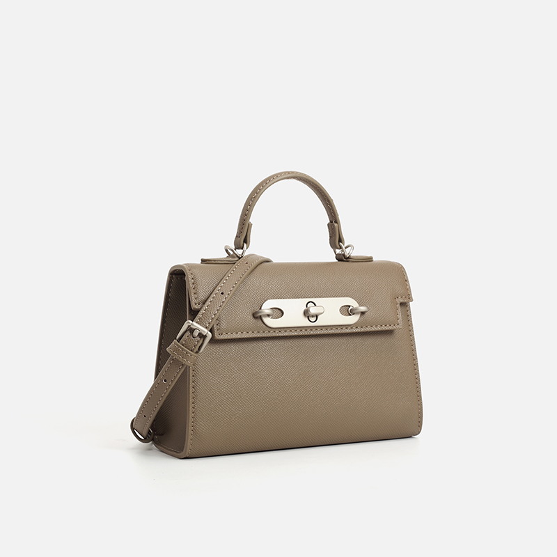 Dames handtas van taupe saffia - Top Handle Structured recensie en prijs
