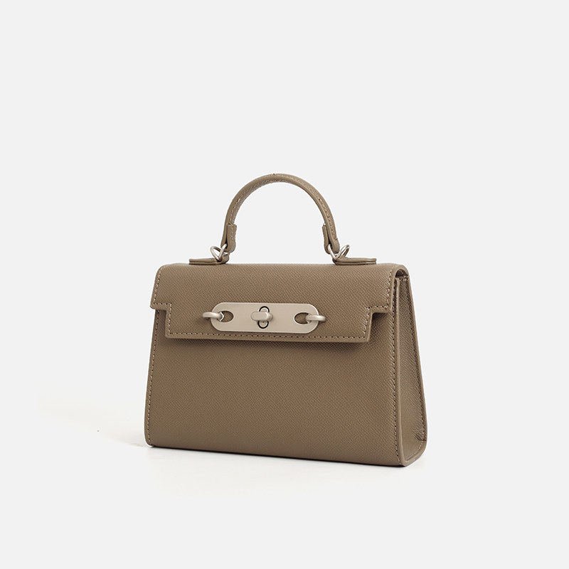 Dames handtas van taupe saffia - Top Handle Structured recensie en prijs
