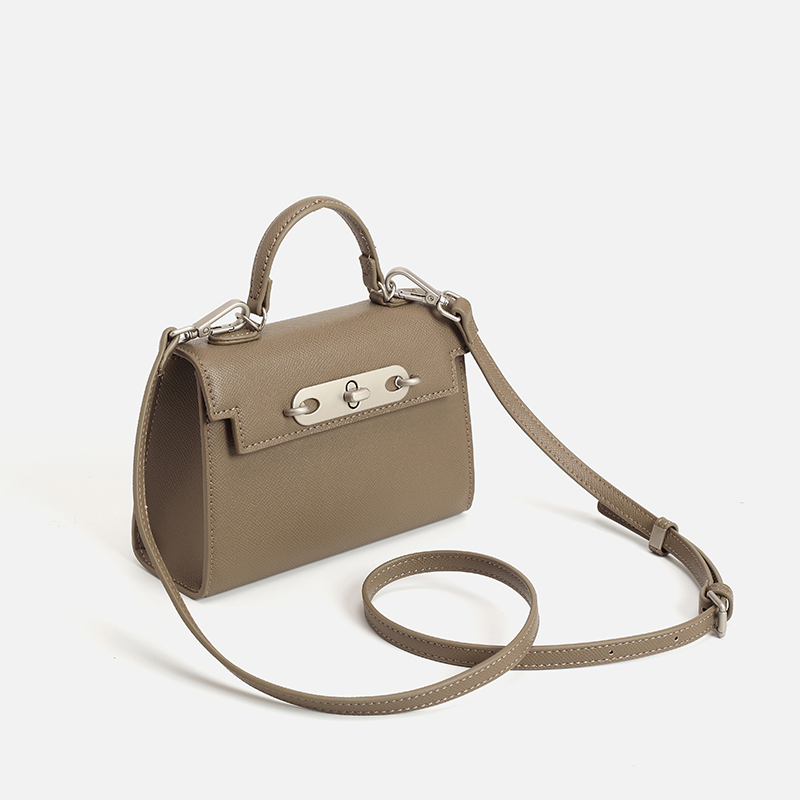 Dames handtas van taupe saffia - Top Handle Structured recensie en prijs